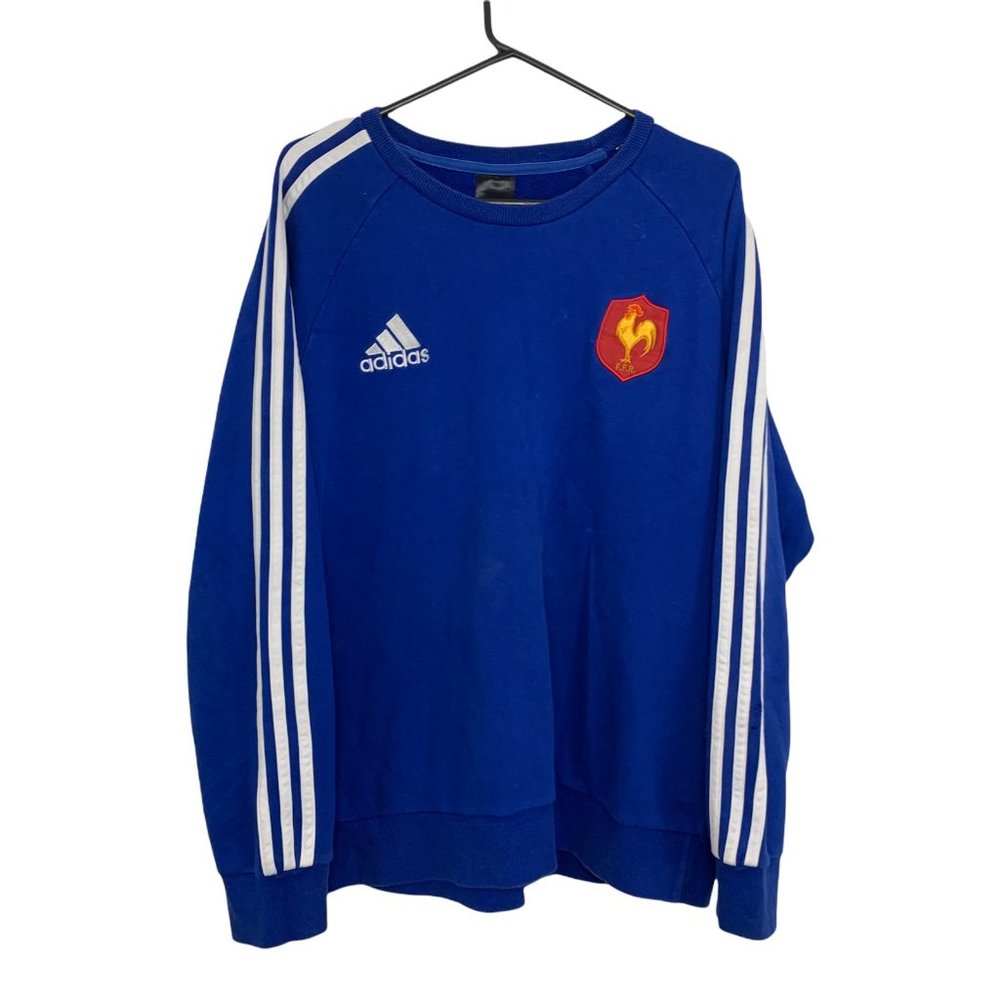 Adidas Football Sweatshirt Mens Size XL Blue Cotton Pullover Sportswear - Picture 1 of 7